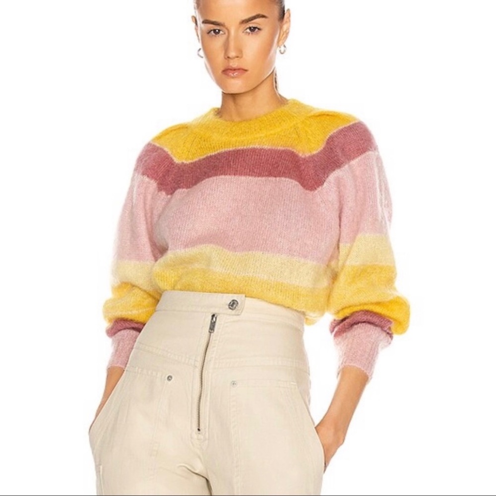 Isabel Marant Etoile Daniel Striped Mohair Blend Sweater Jumper Size 44